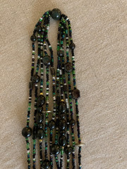 Vintage Multi-Strand Endless Seed Bead Necklace, Hand-Strung, Boho Layered Style