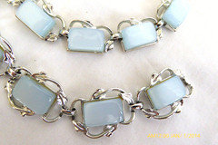 VINTAGE CORO POWDER BLUE MOONGLOW THERMOSET NECKLACE BRACELET EARRINGS SET