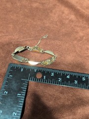 Vintage Damascene Birds and Flowers 7 Inches Bracelet Safety Chain