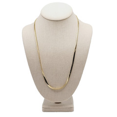 Serpentine Style Shiny Gold Tone Chain Necklace Womens Mens Vintage 24 inch