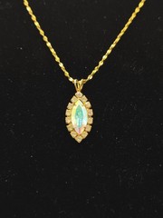 Vintage Windsor Collection Marquise Iridescent Aurora Borealis Necklace Earring