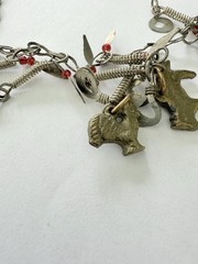 Vintage Silver Tone Cha Cha Statement Necklace, Tribal Charm Necklace Animals