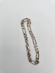 Vintage Italy 925 Sterling Silver Figaro Link Chain Bracelet 8.5″