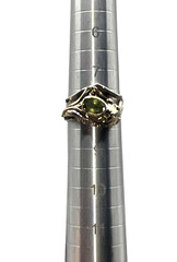 Vintage Art Nouveau Style Peridot Sterling Silver and 14K YG Vermeil Ring Size 8