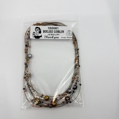 Multi Strand Wire Necklace Mixed Metallic Beads Statement Layered Jewelry Gift