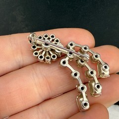 Vintage Rhinestone Brooch Silver Tone Star