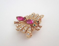Bee Pin Vintage Napier Rhinestone Pin Designer Signed