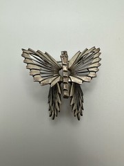 Vintage Sterling Silver Butterfly Brooch 4 x 4.5 cm BB9