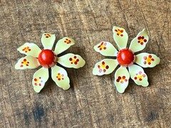 Huge Vintage Flower Earring Pairs Lot Enamel Rhinestone Coro Avon W Germany Etc.