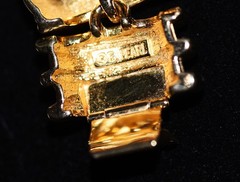 ERWIN PEARL Creamy ENAMEL and GOLDTONE Articulated LINK Necklace Bracelet ER SET