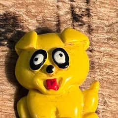 Vintage Yellow Cartoon Dog Brooch Pin Cute Puppy Novelty