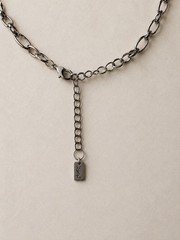 VTG YSL Yves Saint Laurent Amber Resin Triangle Pendant Paperclip Necklace