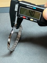 SW 925 Sterling Silver Flush CZ Cubic Zirconia Hinged Bangle Bracelet 7″ Inches