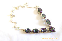 EXQUISITE STERLING SILVER IMPERIAL TOPAZ NECKLACE