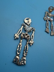 Vintage AB Rhinestone Chandelier Dangle Earrings Silver Tone Statement Pierced