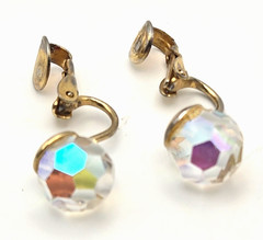 Vintage Sparkling Fancy Clip-On Earrings Gold/Silver Tone 1960s-1980s
