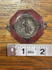 Vintage St Christopher “Be My Guide” Enamel Pendant