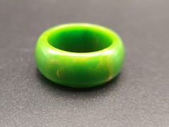 Vintage Bakelite Lot Rings Dice Earrings Black Green Butterscotch 7pc