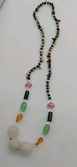 Necklace Beaded Multicolor Plastic Stone Glass Beads