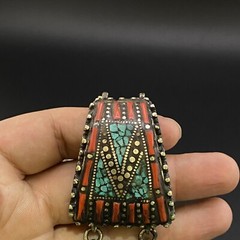 Old Traditional Vintage Piece Of Tibetan Tradition Amazing Ethnic Art Necklace