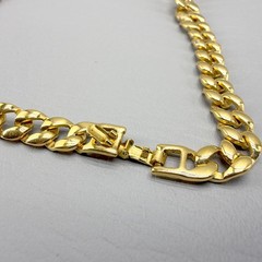 Vintage Chunky Chain Necklace Gold Tone 80s 16″