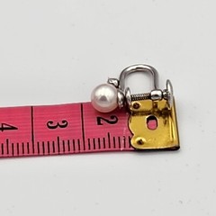 Vintage 1960s JMS 1/20 12k GF White Gold w/ Natural Pearl & Crystal Earrings