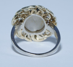 Antique 14K Yellow Gold WHITE STAR SAPPHIRE Ring w/ Yellow & Gold Diamonds $8000