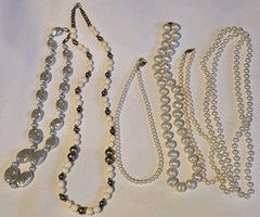 Vintage Faux Pearl Necklace Lot Mixed Styles Statement & Classic Costume Jewelry