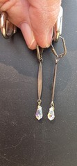 Vintage Crystal Silver Drop Earrings from Germany