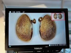 Vintage Napier gold‑tone textured oval screw‑back earring – signed, excellent co