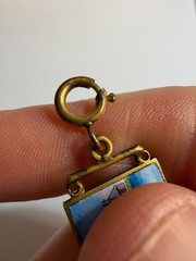 Vintage Havana Cuba Enamel Souvenir Travel Bracelet Panel Links Mid-Century