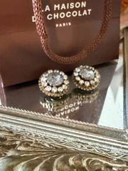 Vintage Austria prong set rhinestone cluster clip earrings