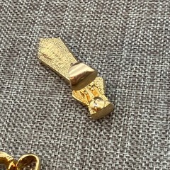 Clip On Earrings As Is Gold Neck Tie Ribbon Silver Rhinestone Hinged Retro Bling