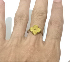 Handmade Enchanted Clover Ring Copper For Women Golden Clover Charm Design