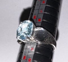 Enchanting London Blue Topaz Oval Solitaire Size 7 Vtg Estate Sterling Silver