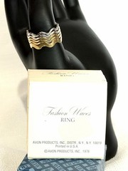 1978 Avon FASHION WAVES RING Stackable Gold & Silver-Tone Set of 5 Size 9 VTG