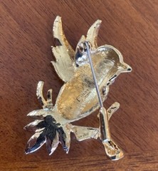Butler Rhinestone Bird on Branch NOS-Signed