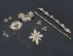 Estate 800 Silver Filigree Cannetille Jewelry Lot Antique Victorian Revival 66gr