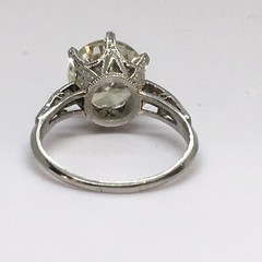1920s Platinum Art Deco 3.45 Ct Diamond Antique Ring Handmade American Size 7