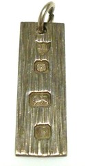 STERLING SILVER ENGLISH INGOT DOG TAG PENDANT JUBILEE FOB BAR COLLECTOR LOT 10