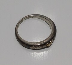 Vintage 14k Gold Heart Sterling Silver Ring 925 Size 6