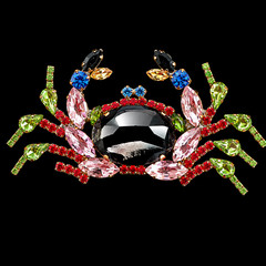 Czech Rhinestone Extra Large Glamorous Crab Brooch* – FREE SHIPPING
