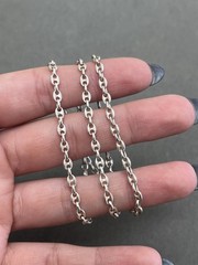 Vintage Italy Silver Mariner Link Chain Necklace
