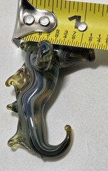 Vintage Swirled Art Blown Glass Seahorse Pendant Jewelry 1-3/4” X 1-1/4”