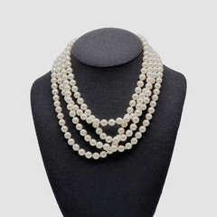 Classic Faux Pearl Long Opera Length Knotted Off White Luminous Necklace 72 inch