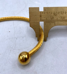 VTG Gold-tone twisted cable ball tip bangle bracelet