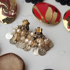 Vtg Clip-On Earrings Lot of 12 Pair Plastic Acrylic Metal Upcycle Craft Retro