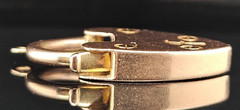 15K Gold ANTIQUE HEART PADLOCK Charm Pendant Edwardian Opens British Love Lock