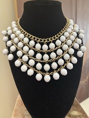 100% Vintage (not Inspired) Bib Necklace 4 Strands Cuban Like Heavy Chains