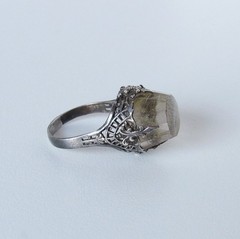 Antique Sterling Silver Rutilated Quartz Ring